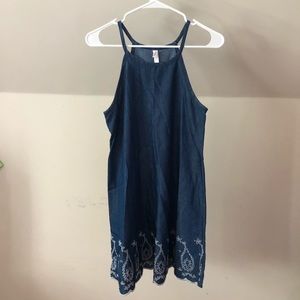Blue denim xhilaration high neck dress (s)